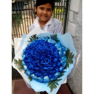 Jual Bunga Handbouqet Mawar Biru Sudirman Jakarta Selatan 085959000629 Kode: BPJ-HB-07